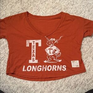Texas Longhorns NWOT Distant Replays Orange Crop V-neck college football size M
